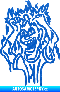 Samolepka Crazy man levá 3D karbon modrý