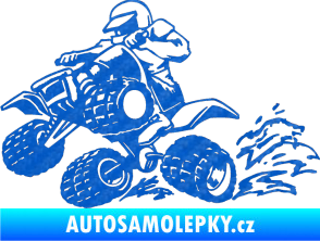 Samolepka Čtyřkolka 003 levá 3D karbon modrý