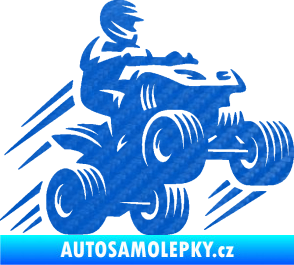Samolepka Čtyřkolka 006 pravá 3D karbon modrý