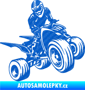 Samolepka Čtyřkolka 008 pravá 3D karbon modrý