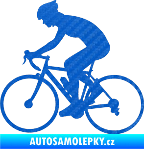 Samolepka Cyklista 005 levá 3D karbon modrý