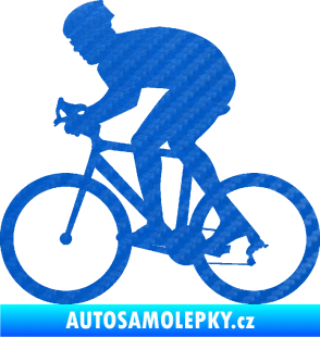 Samolepka Cyklista 008 levá 3D karbon modrý