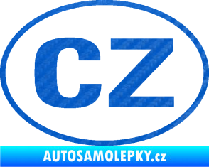 Samolepka CZ značka bez podkladu 3D karbon modrý