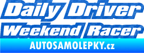 Samolepka Daily driver weekend racer 3D karbon modrý