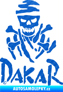 Samolepka Dakar 002 s lebkou 3D karbon modrý