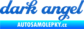 Samolepka Dark angel nápis 3D karbon modrý