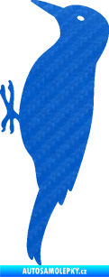 Samolepka Datel 001 levá 3D karbon modrý