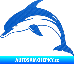 Samolepka Delfín 002 levá 3D karbon modrý