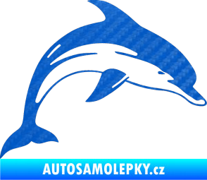 Samolepka Delfín 002 pravá 3D karbon modrý