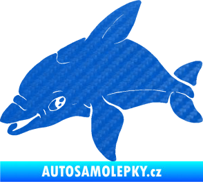Samolepka Delfín 003 levá 3D karbon modrý
