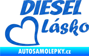 Samolepka Diesel Lásko 3D karbon modrý