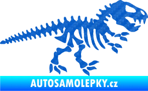 Samolepka Dinosaurus kostra 001 pravá 3D karbon modrý