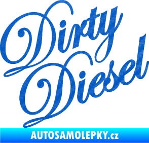 Samolepka Dirty diesel 001 nápis 3D karbon modrý