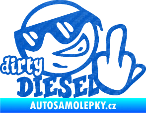 Samolepka Dirty diesel smajlík 3D karbon modrý