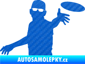 Samolepka Discgolf 002 pravá 3D karbon modrý