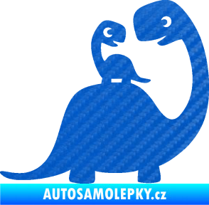 Samolepka Dítě v autě 105 pravá dinosaurus 3D karbon modrý