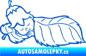 Samolepka Dítě v autě 107 levá spinká na lístečku 3D karbon modrý