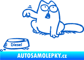 Samolepka Dolej diesel - levá 3D karbon modrý