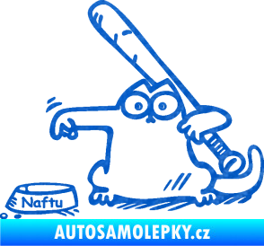 Samolepka Dolej naftu 002 levá 3D karbon modrý