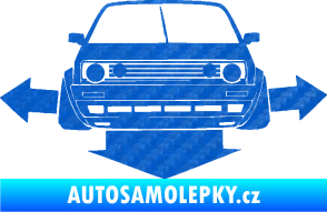 Samolepka Down and out car 002 3D karbon modrý
