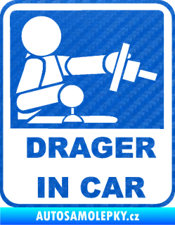 Samolepka Drager in car 001 3D karbon modrý