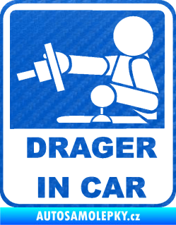 Samolepka Drager in car 002 3D karbon modrý