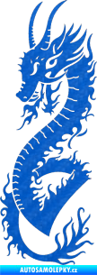 Samolepka Dragon 003 levá 3D karbon modrý