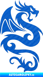 Samolepka Dragon 005 pravá 3D karbon modrý