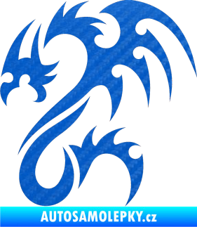 Samolepka Dragon 012 levá 3D karbon modrý