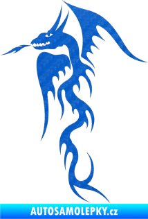 Samolepka Dragon 013 levá 3D karbon modrý