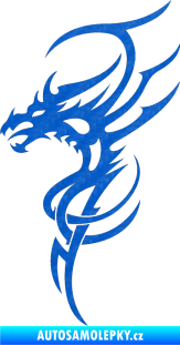 Samolepka Dragon 017 levá 3D karbon modrý