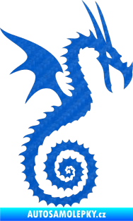 Samolepka Dragon 020 pravá 3D karbon modrý