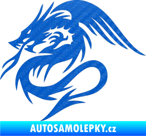 Samolepka Dragon 039 levá 3D karbon modrý