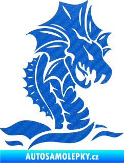 Samolepka Dragon 040 pravá 3D karbon modrý