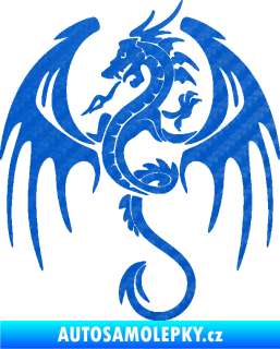 Samolepka Dragon 053 levá 3D karbon modrý