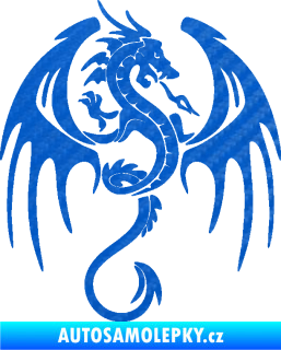 Samolepka Dragon 053 pravá 3D karbon modrý