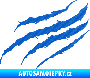 Samolepka Drápanec 001 levá 3D karbon modrý
