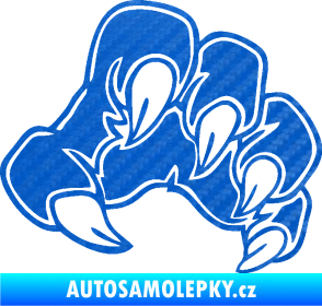 Samolepka Drápy 001 pravá 3D karbon modrý