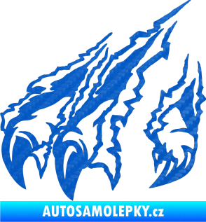 Samolepka Drápy levá 3D karbon modrý