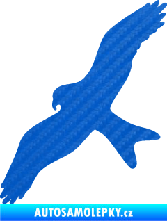 Samolepka Dravec na sklo 002 levá 3D karbon modrý