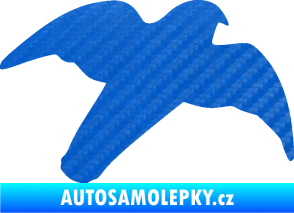 Samolepka Dravec na sklo 003 pravá 3D karbon modrý