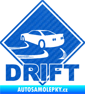 Samolepka Drift 001 3D karbon modrý