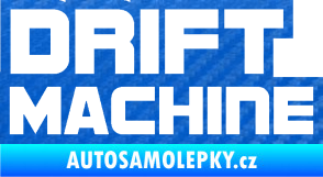 Samolepka Drift Machine nápis 3D karbon modrý