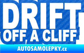 Samolepka Drift off a cliff 3D karbon modrý