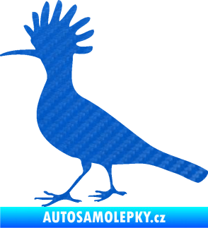 Samolepka Dudek 001 levá 3D karbon modrý