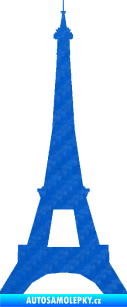 Samolepka Eifelova věž 001 3D karbon modrý