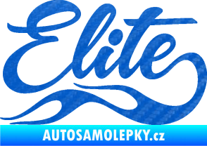 Samolepka Elite nápis 3D karbon modrý