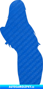 Samolepka Erotická žena 005 pravá 3D karbon modrý