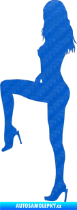 Samolepka Erotická žena 006 levá 3D karbon modrý