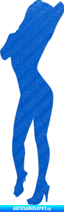 Samolepka Erotická žena 008 levá 3D karbon modrý
